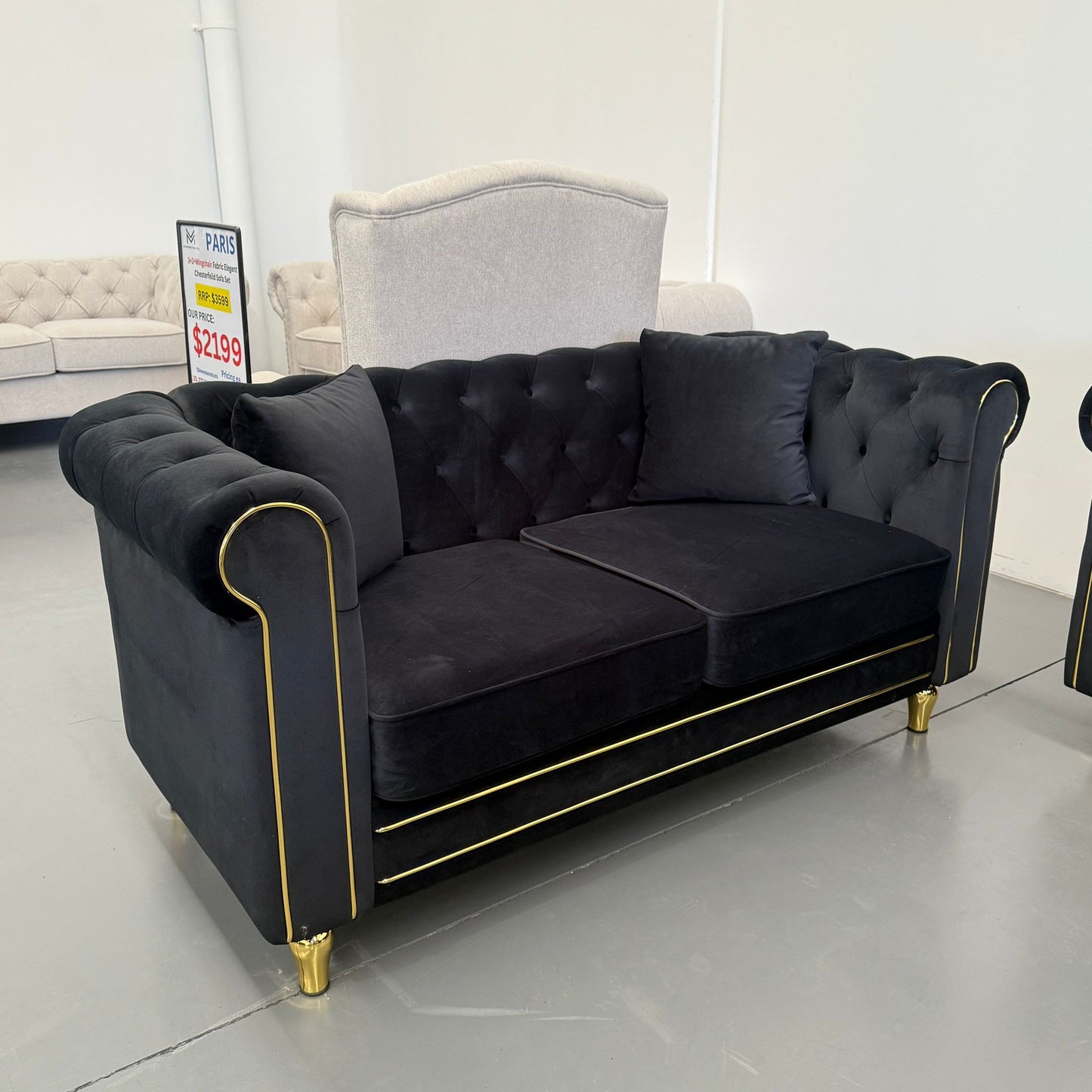 Luxe Premium Velvet 3+2+1 Luxury Gold Sofa Set