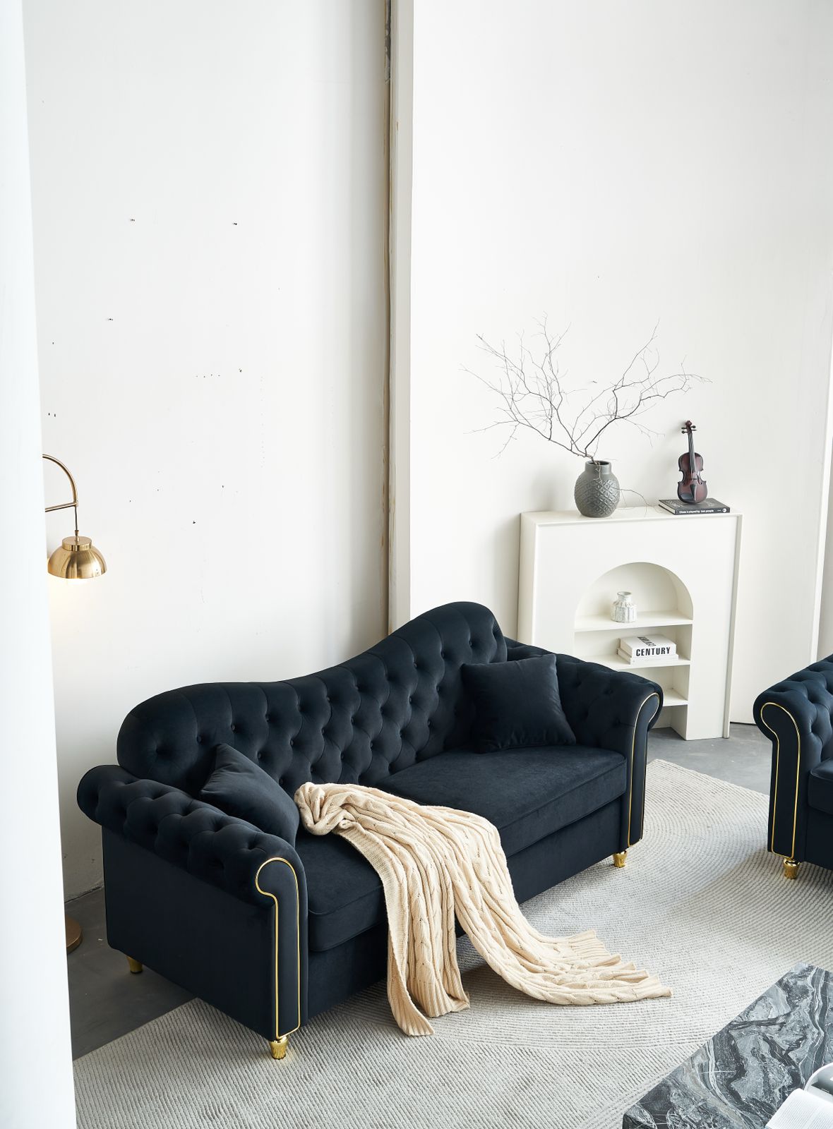 Bliss Premium Velvet Luxury Gold Sofa Set