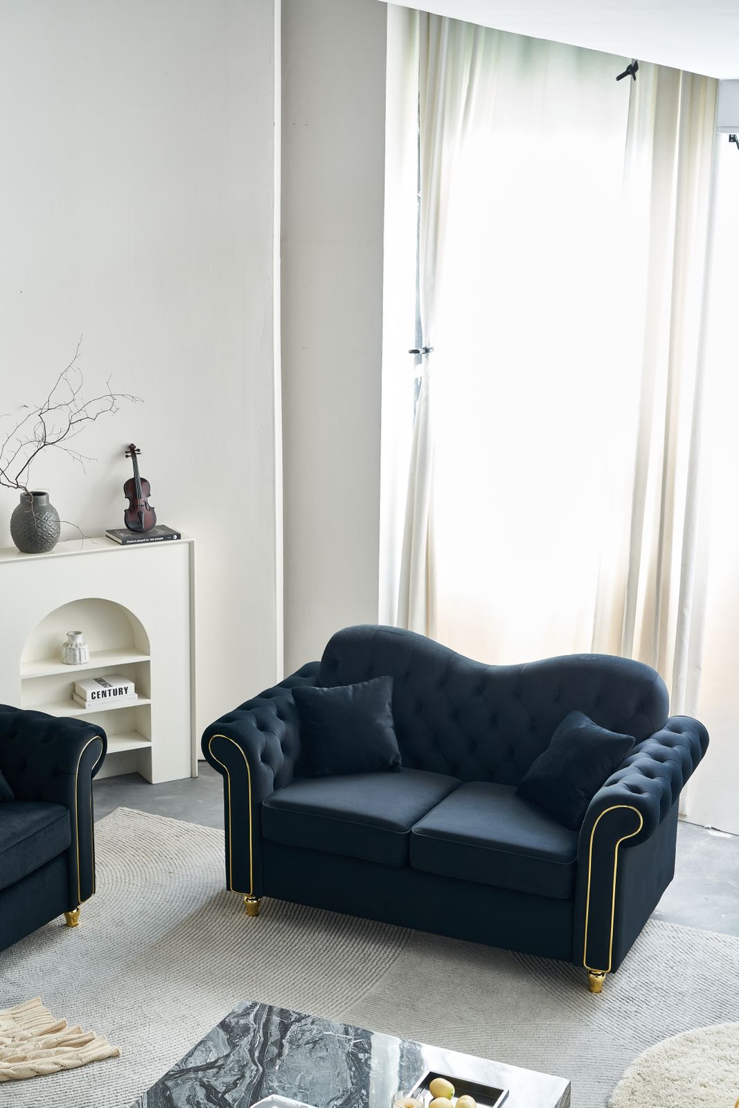 Bliss Premium Velvet Luxury Gold Sofa Set