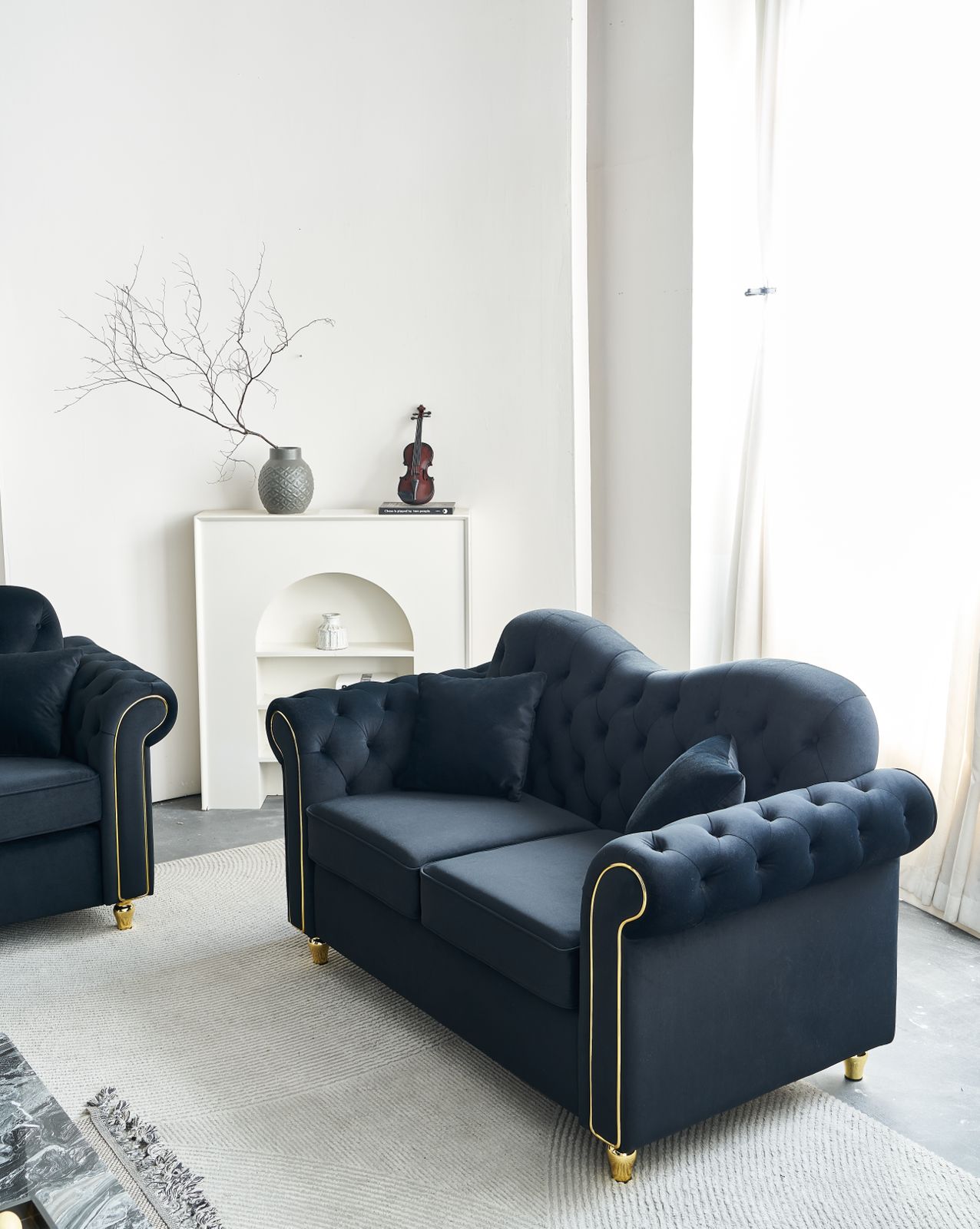 Bliss Premium Velvet Luxury Gold Sofa Set