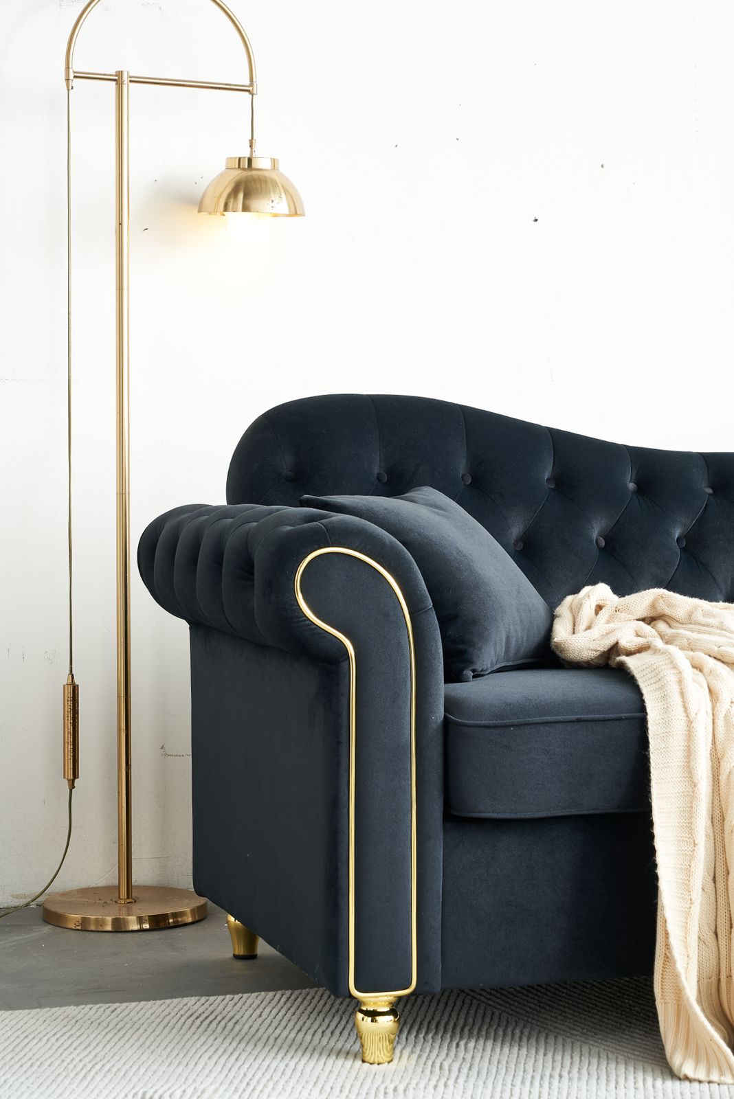 Bliss Premium Velvet Luxury Gold Sofa Set