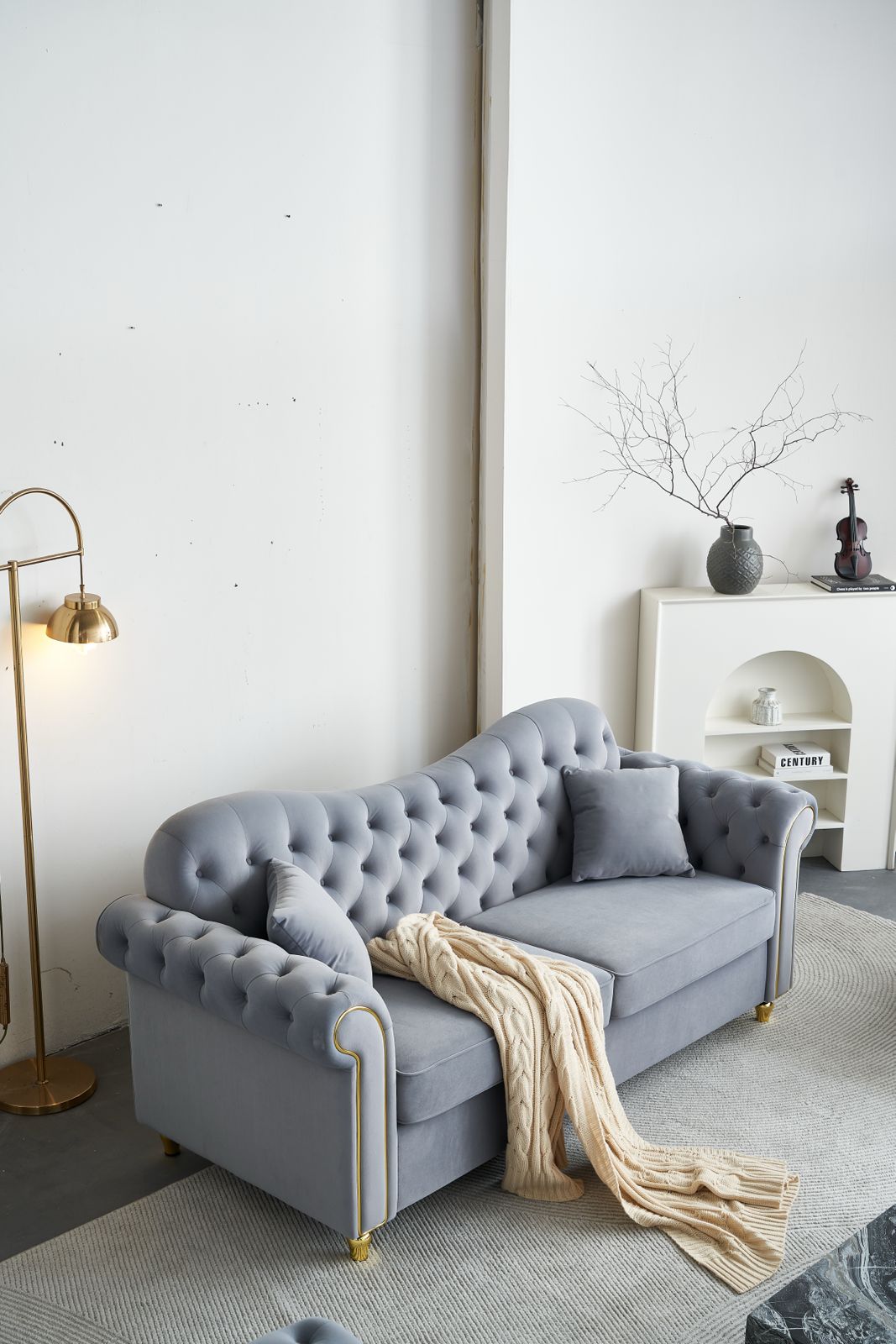 Bliss Premium Velvet Luxury Gold Sofa Set