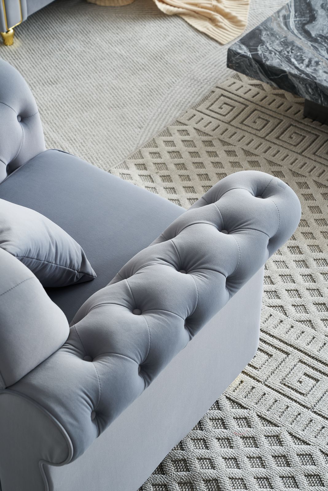 Bliss Premium Velvet Luxury Gold Sofa Set