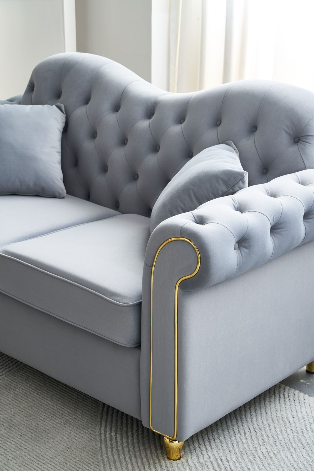 Bliss Premium Velvet Luxury Gold Sofa Set