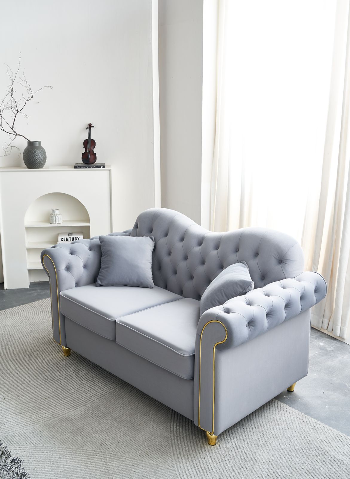 Bliss Premium Velvet Luxury Gold Sofa Set