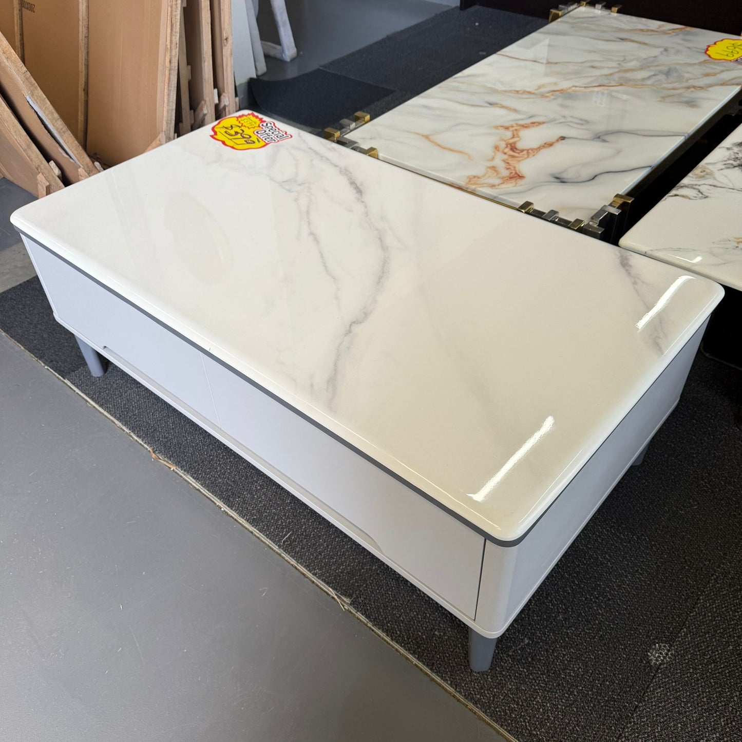 Moonstone Faux Marble Coffee Table - Grey