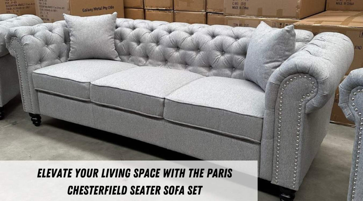 Elevate Your Living Space with the Paris Chesterfield Seater Sofa Set