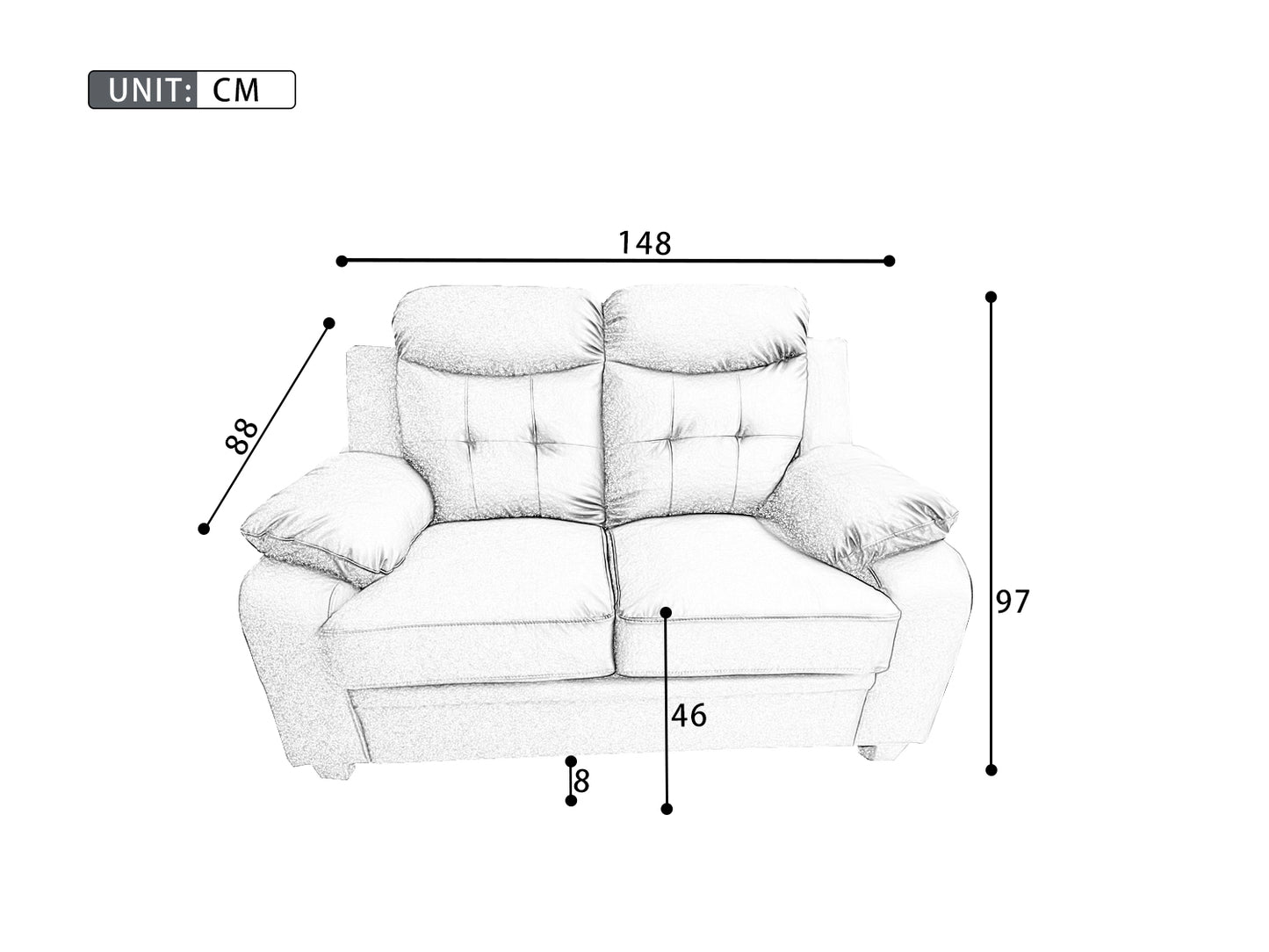 Bari 3+2+1 Leather Sofa Set - Full Brown