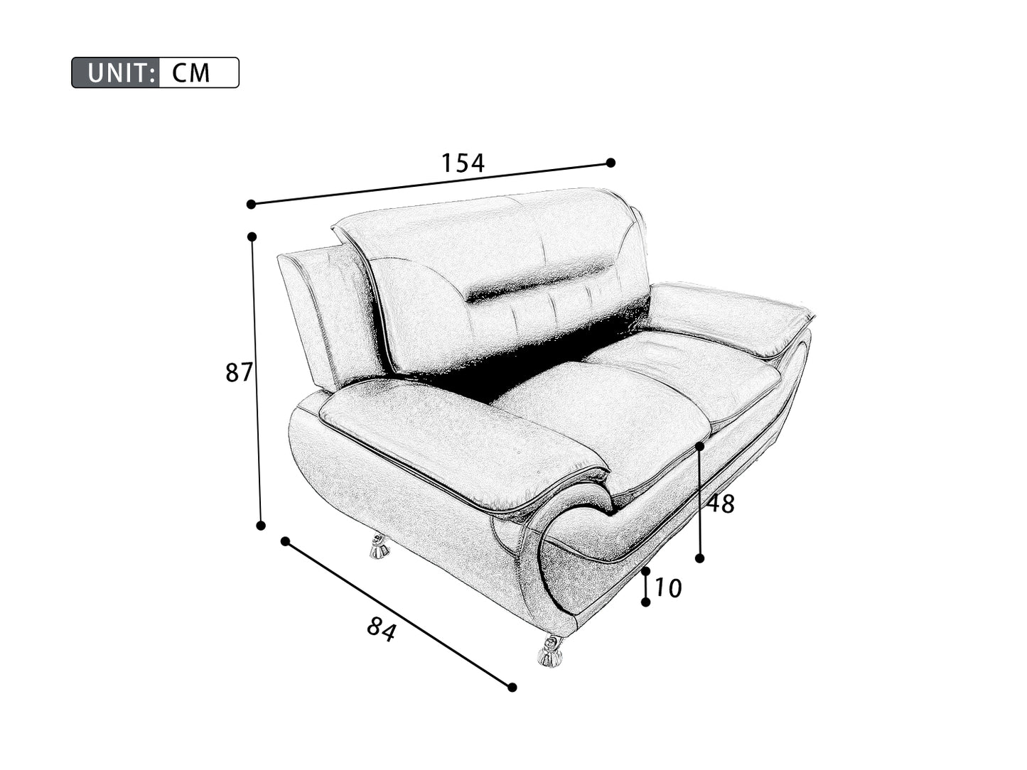 Polaris PU Leather 3+2+1 Seater Sofa Set - Black/Cream(top)