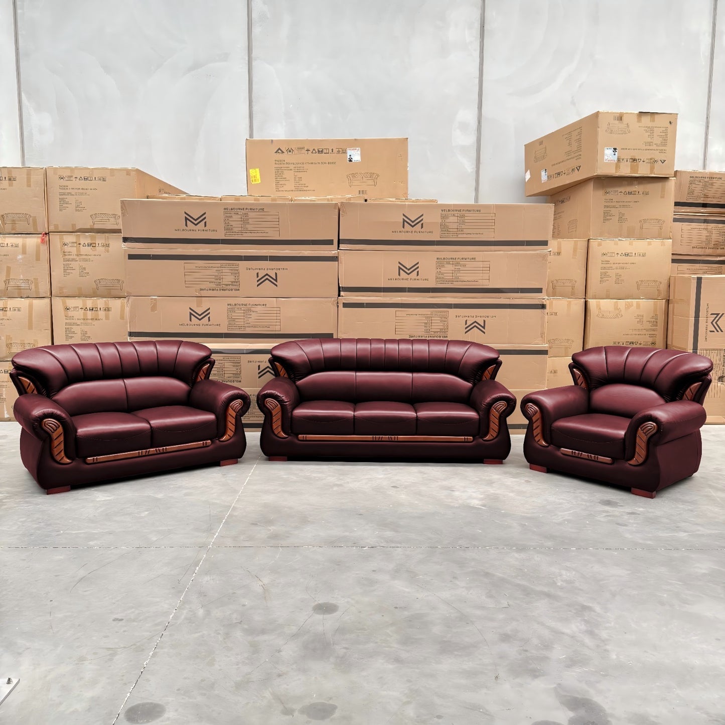 Elmira 3+2+1 Seater Genuine Leather Sofa Set