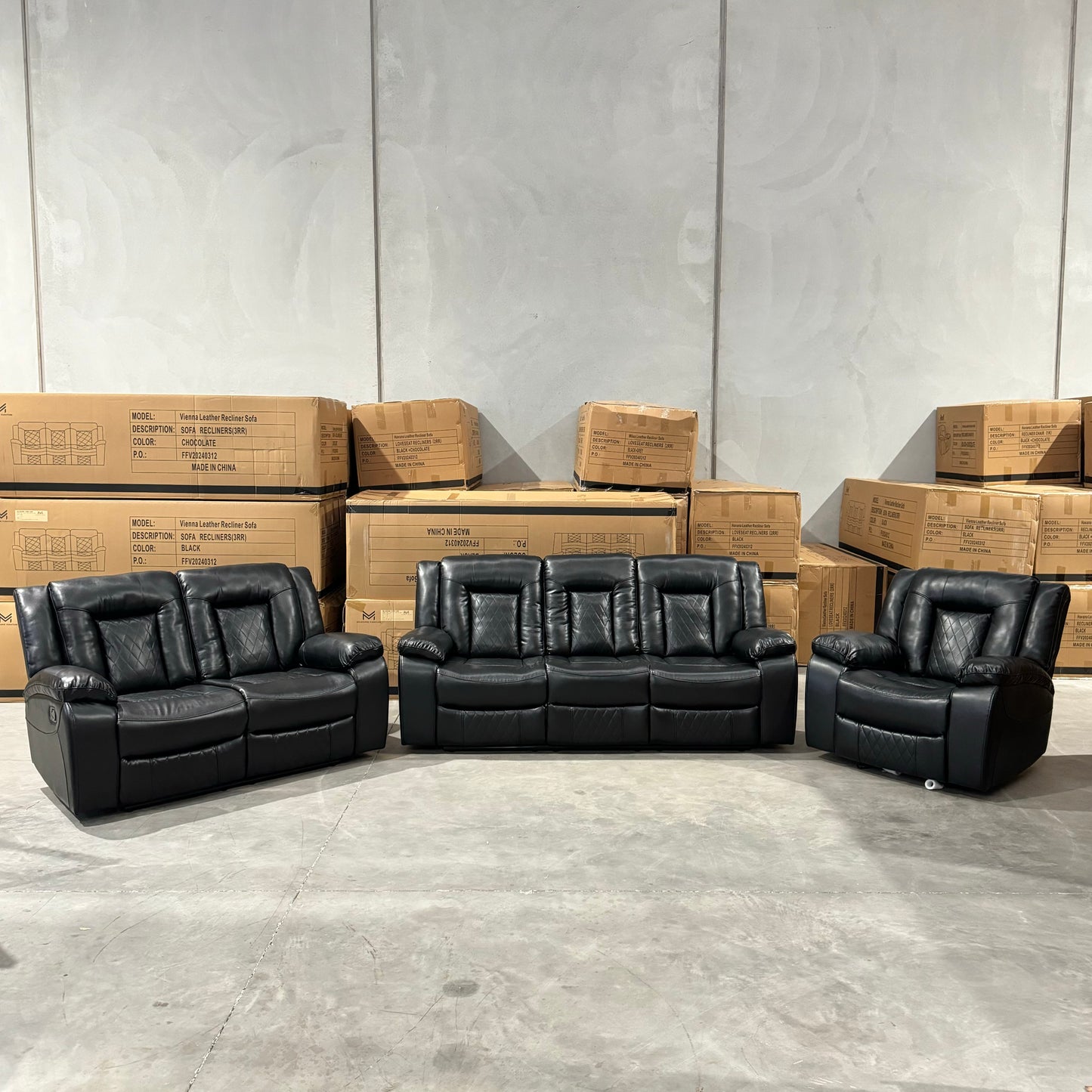 Vienna 3+2+1 Leather Recliner Sofa Set