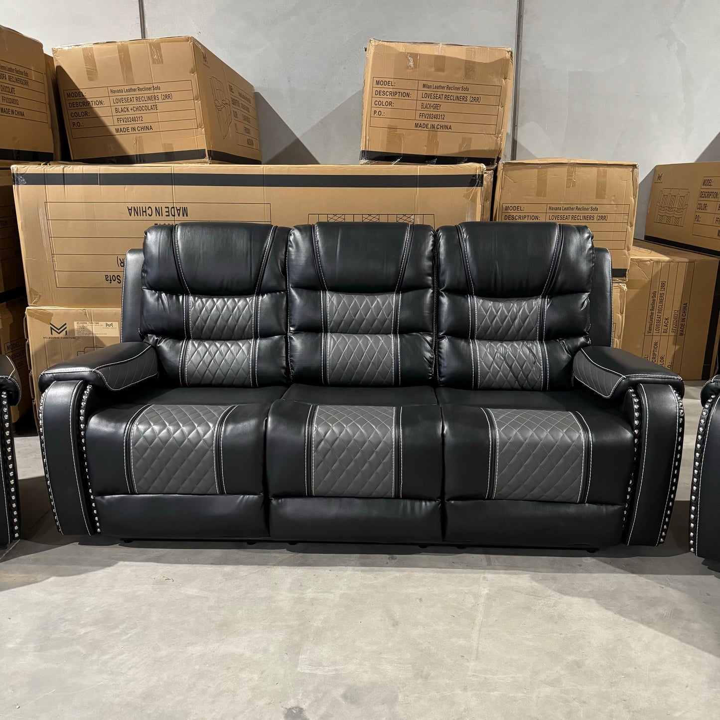 Milan 3+2+1 Leather Recliner Sofa Set