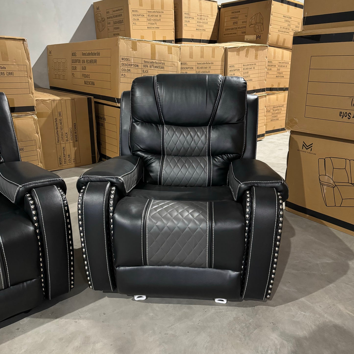 Milan 3+2+1 Leather Recliner Sofa Set