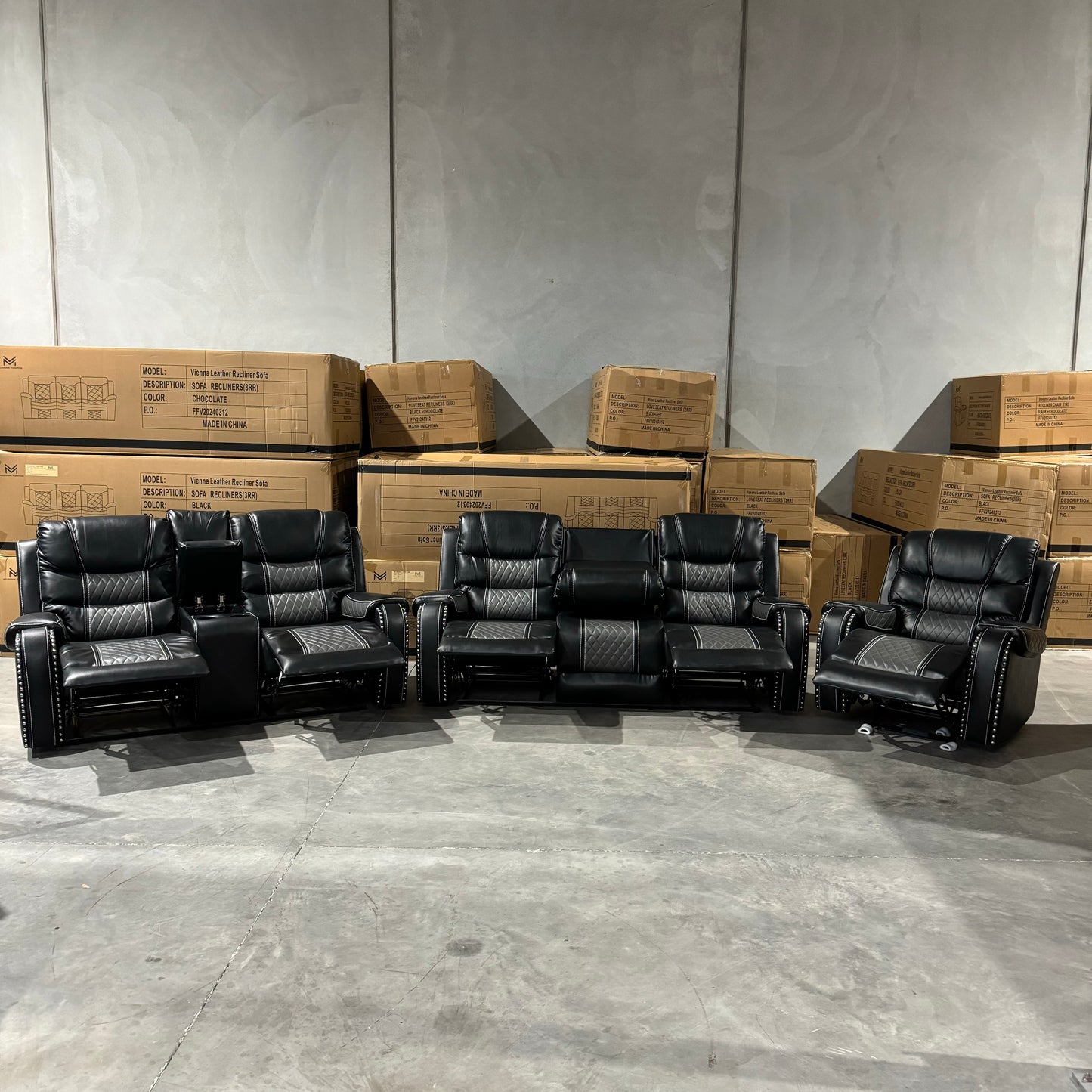 Milan 3+2+1 Leather Recliner Sofa Set