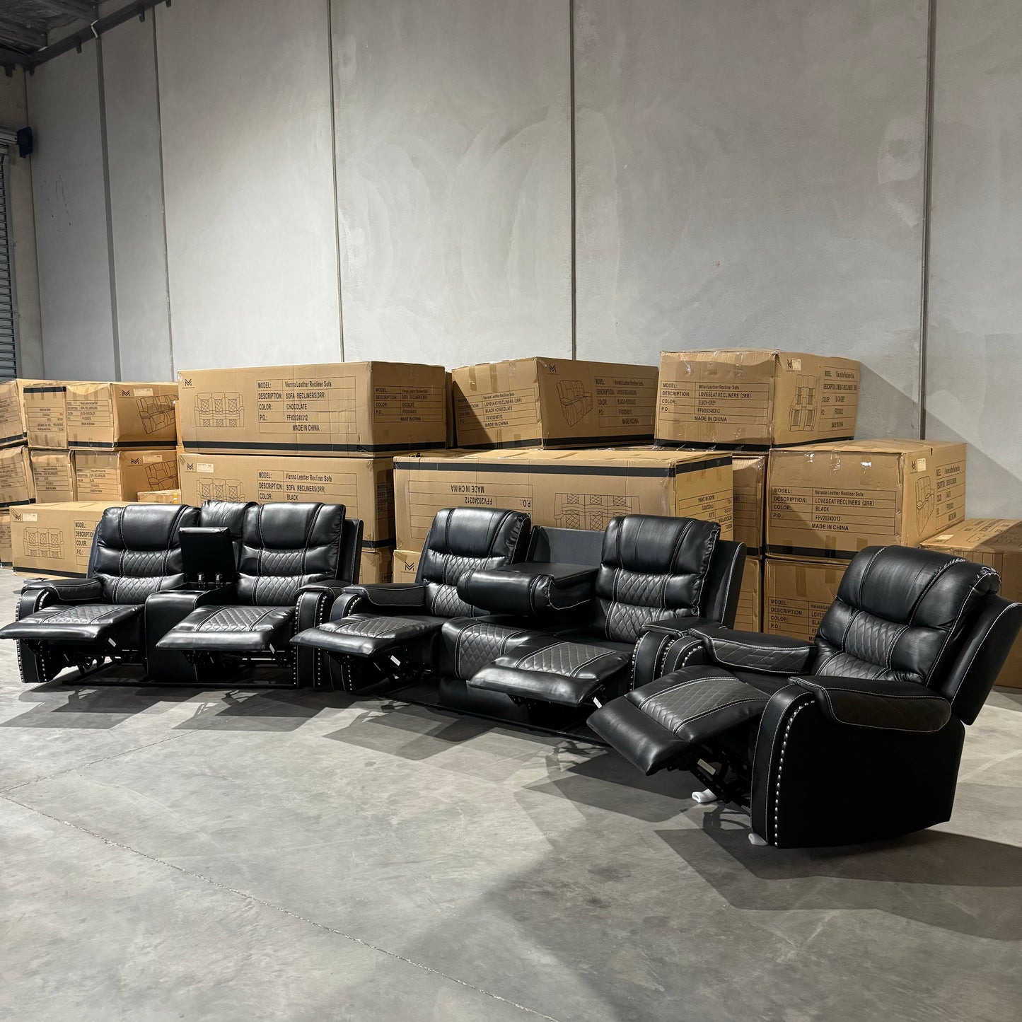 Milan 3+2+1 Leather Recliner Sofa Set