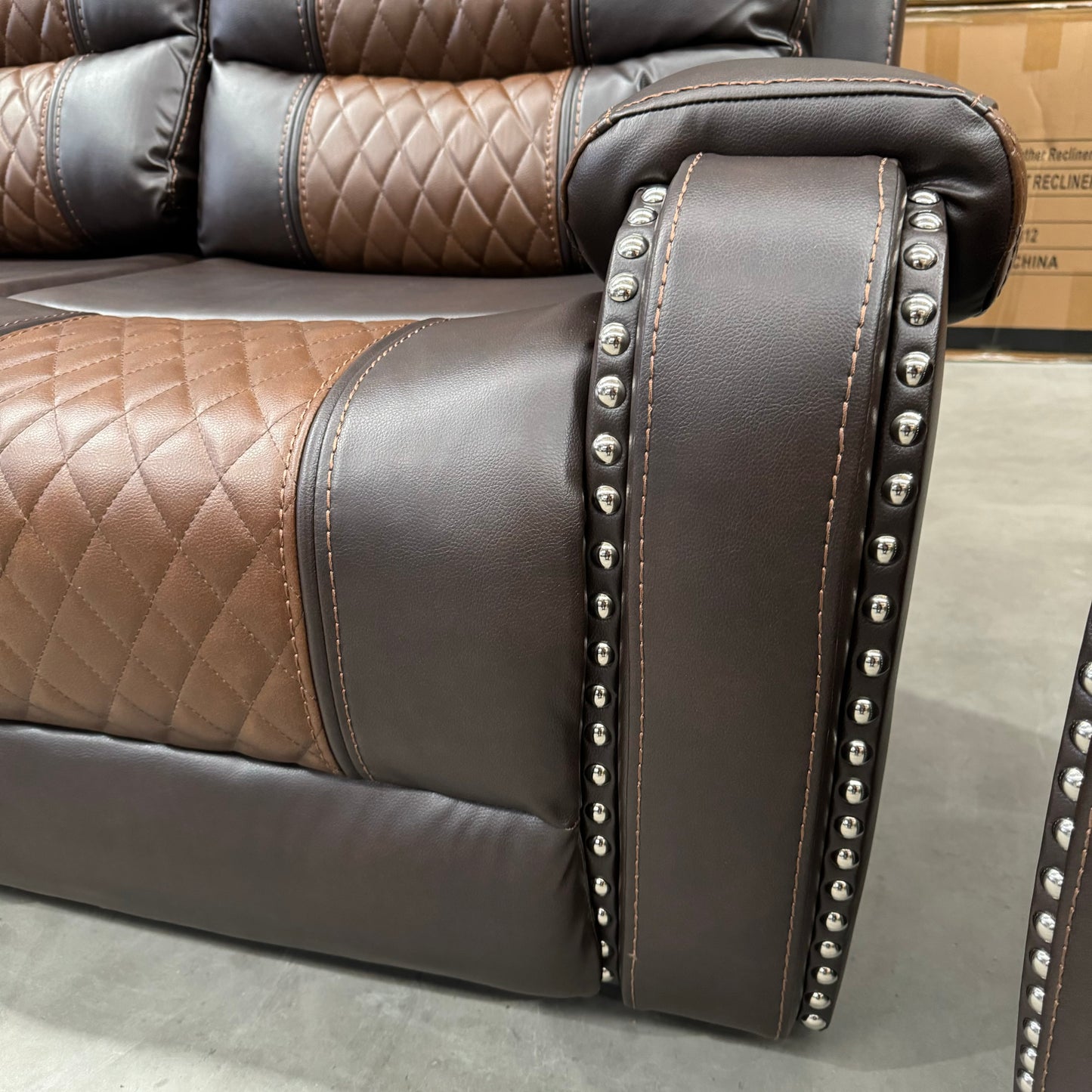 Milan 3+2+1 Seater Air Leather Recliner Sofa Set- Chocolate/Brown