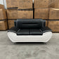 Polaris Air Leather 3+2+1 Seater Sofa Set - White/Black(top)