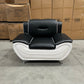 Polaris Air Leather 3+2+1 Seater Sofa Set - White/Black(top)