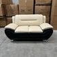 Polaris PU Leather 3+2+1 Seater Sofa Set - Black/Cream(top)