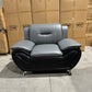 Polaris Air Leather 3+2+1 Seater Sofa Set - Black/Grey(top)