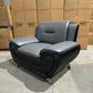 Polaris Air Leather 3+2+1 Seater Sofa Set - Black/Grey(top)