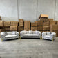 Verona 3+2+1 Seater Velvet Sofa Set - Light Grey