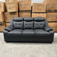 Bari 3+2+1 Leather Sofa Set - Full Black