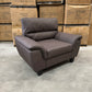 Palermo 3+2+1 Leather Sofa Set- Full Brown