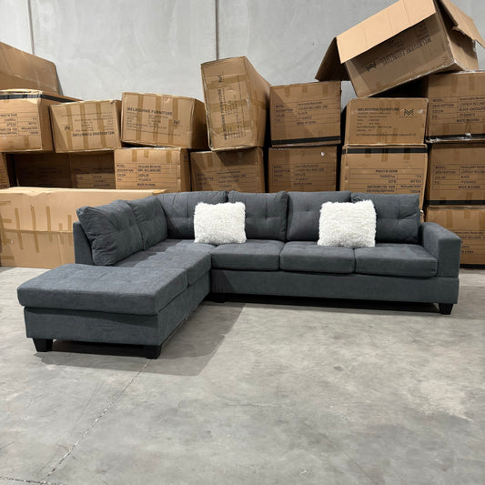 Lincon 6 Seater Sectional Sofa - Charcoal