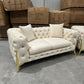 Verona 3+2+1 Seater Velvet Sofa Set - Light Cream