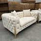 Verona 3+2+1 Seater Velvet Sofa Set - Light Cream