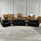 Palermo 3+2+1 Leather Sofa Set- Full Black