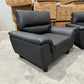 Palermo 3+2+1 Leather Sofa Set- Full Black