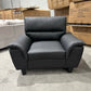 Palermo 3+2+1 Leather Sofa Set- Full Black