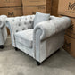 Paris Chesterfield 3+2+1 Seater Sofa Set - Light Grey Velvet