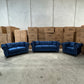 Paris Chesterfield 3+2+1 Seater Sofa Set - Royal Blue Velvet