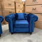 Paris Chesterfield 3+2+1 Seater Sofa Set - Royal Blue Velvet