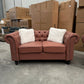 Paris Chesterfield 3+2+1 Seater Sofa Set - Brown Orange PU Leather