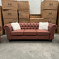 Paris Chesterfield 3+2+1 Seater Sofa Set - Brown Orange PU Leather