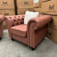 Paris Chesterfield 3+2+1 Seater Sofa Set - Brown Orange PU Leather