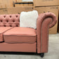 Paris Chesterfield 3+2+1 Seater Sofa Set - Brown Orange PU Leather