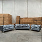 Verona 3+2+1 Seater Velvet Sofa Set - Silver Grey