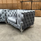 Verona 3+2+1 Seater Velvet Sofa Set - Silver Grey