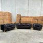 Verona 3+2+1 Seater Velvet Sofa Set - Full Black