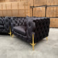 Verona 3+2+1 Seater Velvet Sofa Set - Full Black