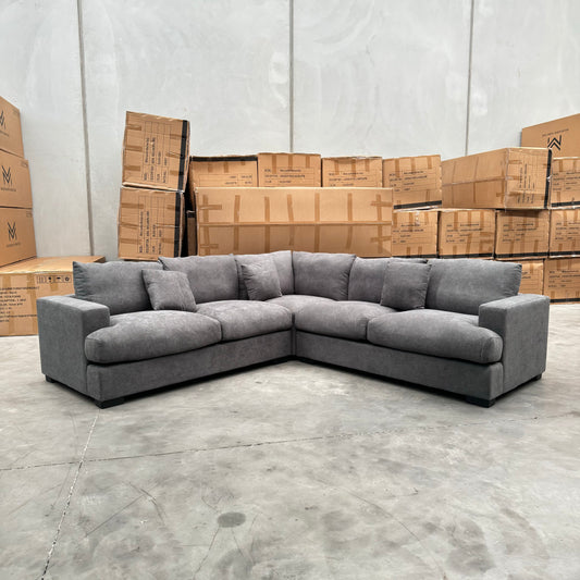 Hastings 5 Seater Corner Sectional Sofa - Grey