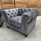 Paris Chesterfield 3+2+1 Seater Sofa Set - Grey Velvet