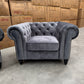 Paris Chesterfield 3+2+1 Seater Sofa Set - Grey Velvet