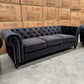 EX-DISPLAY Paris Chesterfield 3+2+1 Seater Sofa Set - Black Velvet