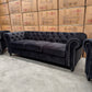 EX-DISPLAY Paris Chesterfield 3+2+1 Seater Sofa Set - Black Velvet